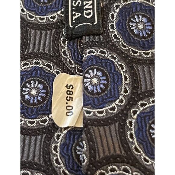 Vintage Culwell & Son Dallas Blue Gray Hand Made 100% Silk Made In USA - Picture 11 of 11